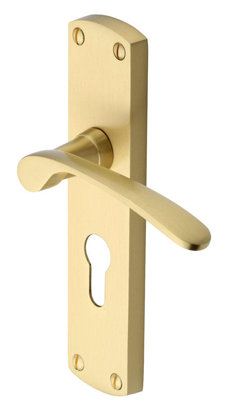 Heritage DIP7848 Satin Brass Diplomat Euro Door Handles