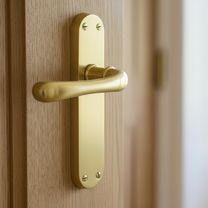 Heritage LUN5310 Satin Brass Luna Latch Door Handles