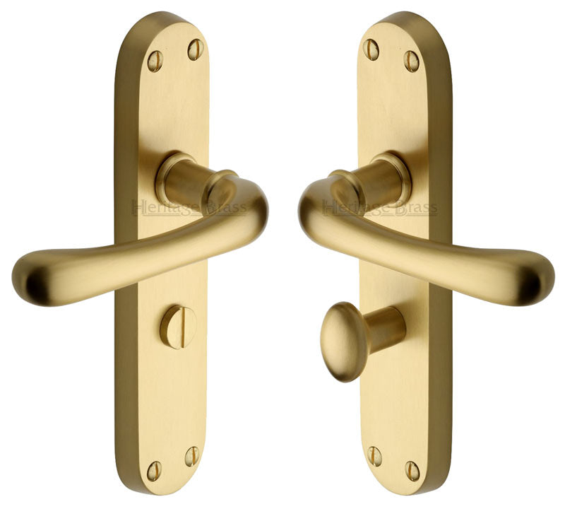 Heritage LUN5330 Satin Brass Luna Bathroom Door Handles