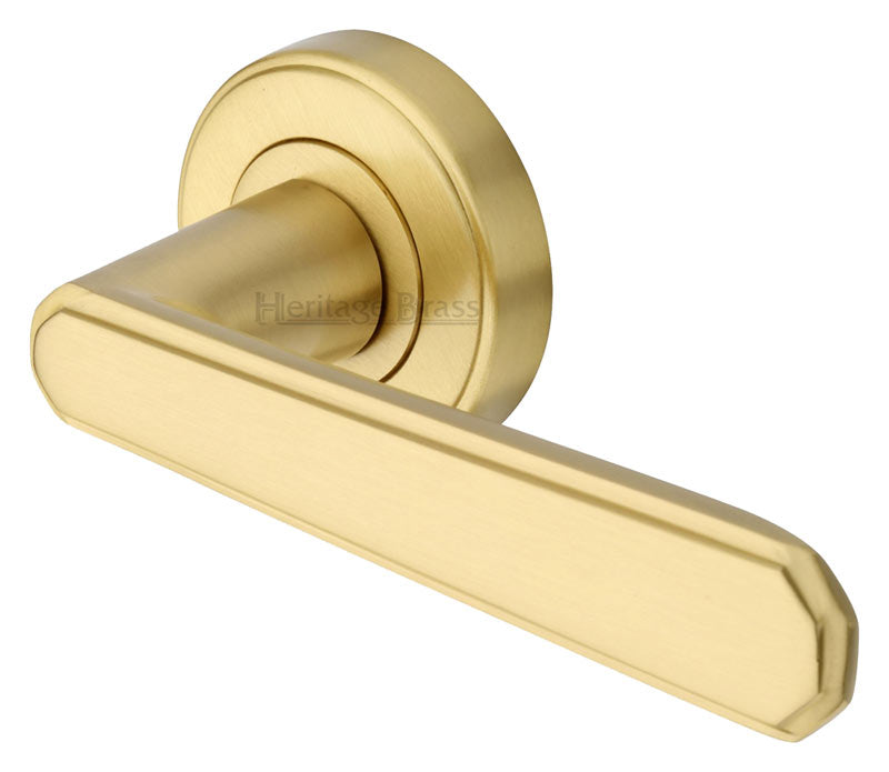 Heritage CEN1924 Satin Brass Century Lever on Rose Handles