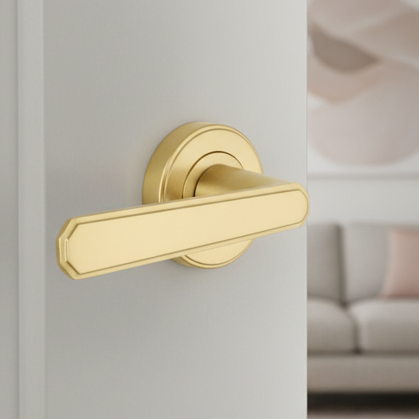 Heritage CEN1924 Satin Brass Century Lever on Rose Handles