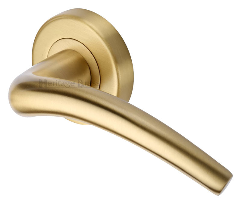 Heritage V1121 Satin Brass Wing Lever on Rose Handles