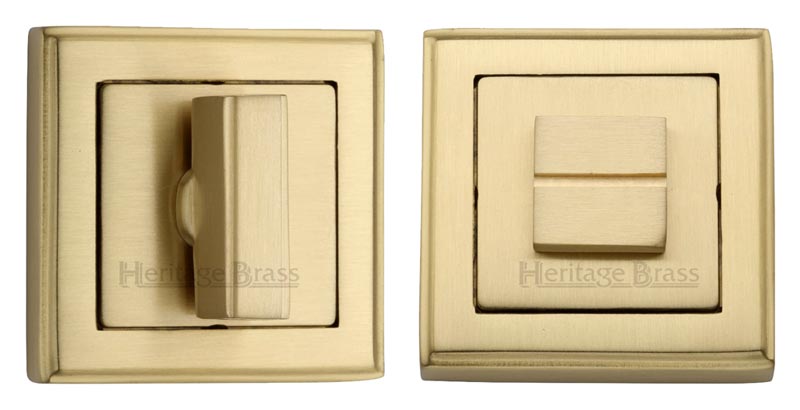 Heritage DEC7030 Satin Brass Square Turn and Release 53mm