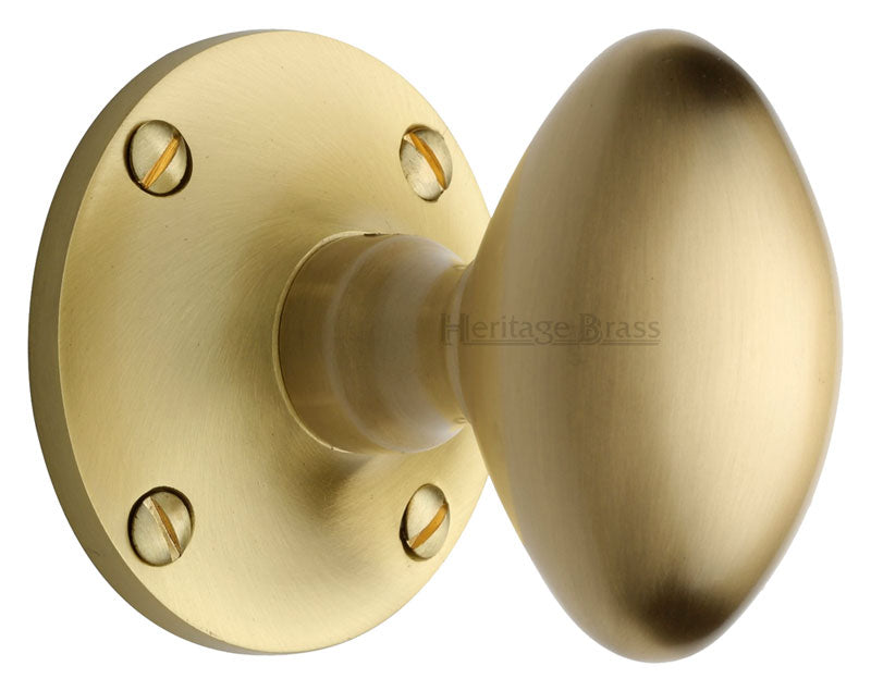 Heritage MAY960 Satin Brass Mayfair Oval Door Knobs
