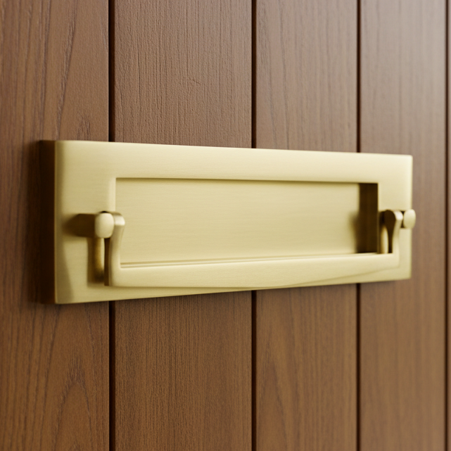 Heritage V830 Satin Brass Postal Knocker Letter Plate 254x79mm