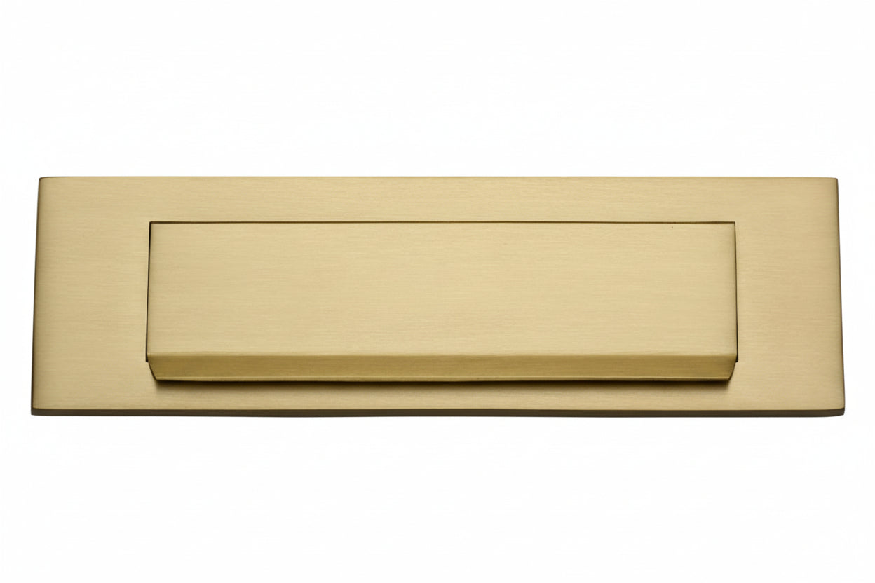 Heritage V842 Satin Brass Gravity Flap Letterbox 280x80mm