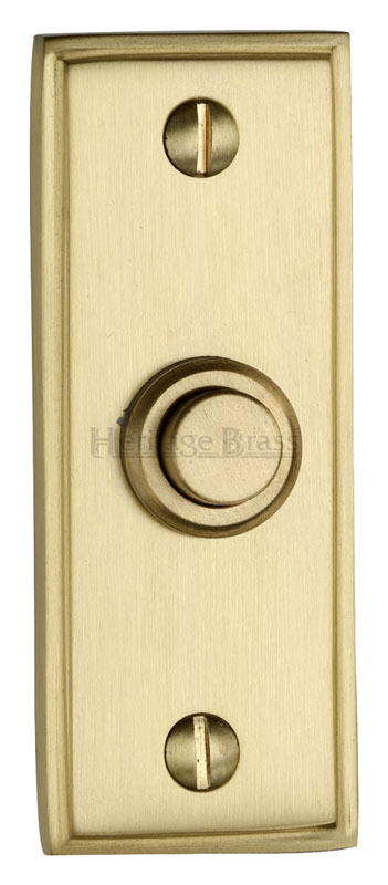Heritage V1180 Satin Brass Bell Push 83x33mm