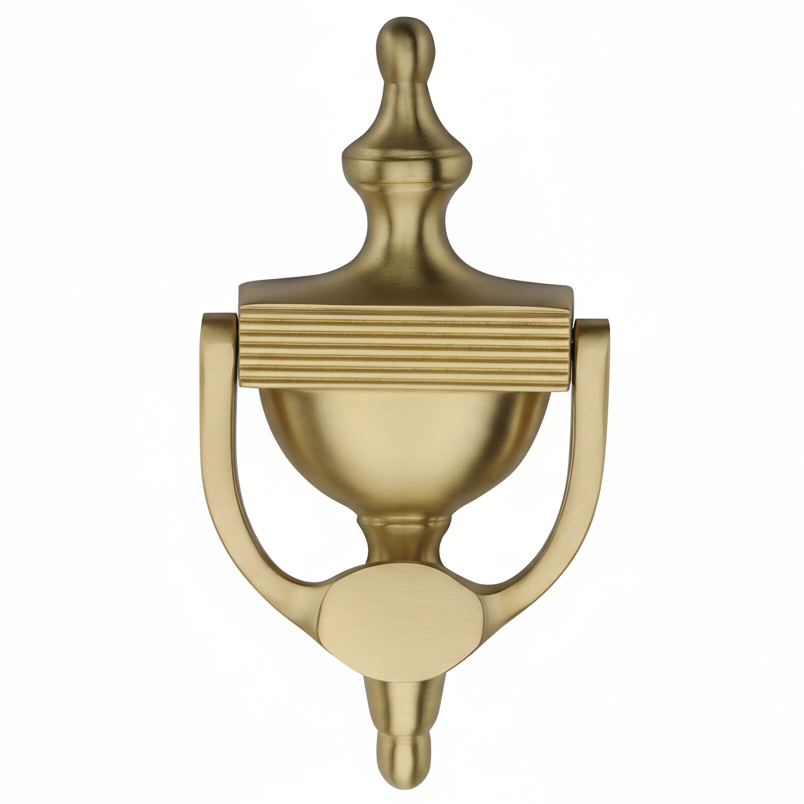 Heritage RR912 Satin Brass Reeded Urn Knocker 195mm