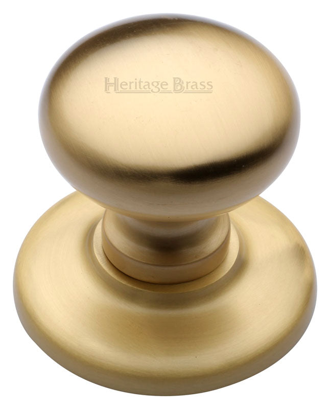 Heritage V901 Satin Brass Round Centre Door Knob 78mm