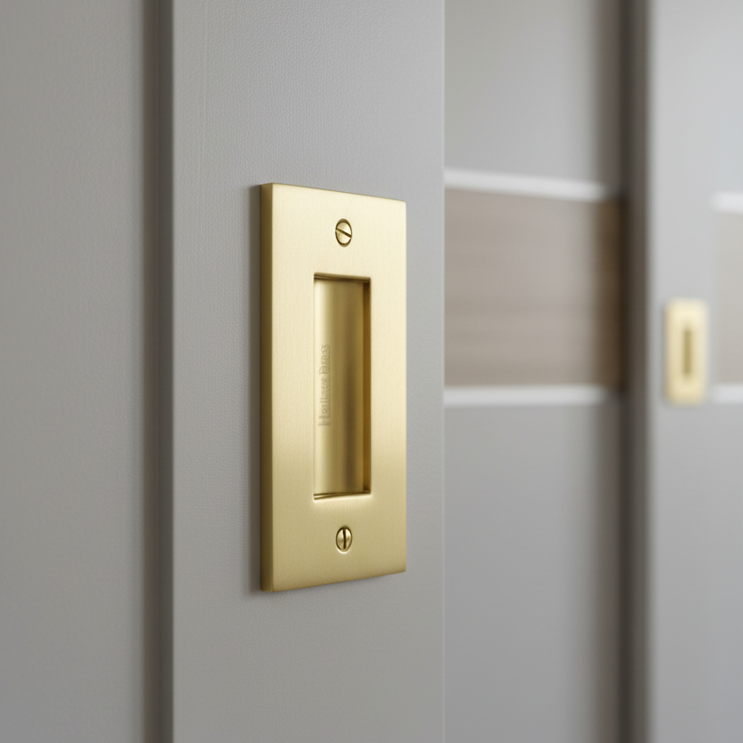 Heritage C1820 Satin Brass Flush Pull Handle 102x51mm
