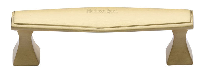 Heritage C0334 Satin Brass Art Deco Cabinet Handle 152mm