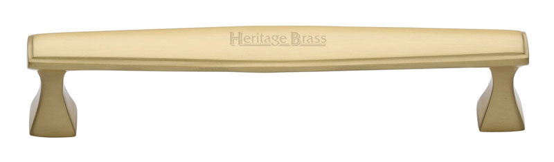 Heritage C0334 Satin Brass Art Deco Cabinet Handle 203mm