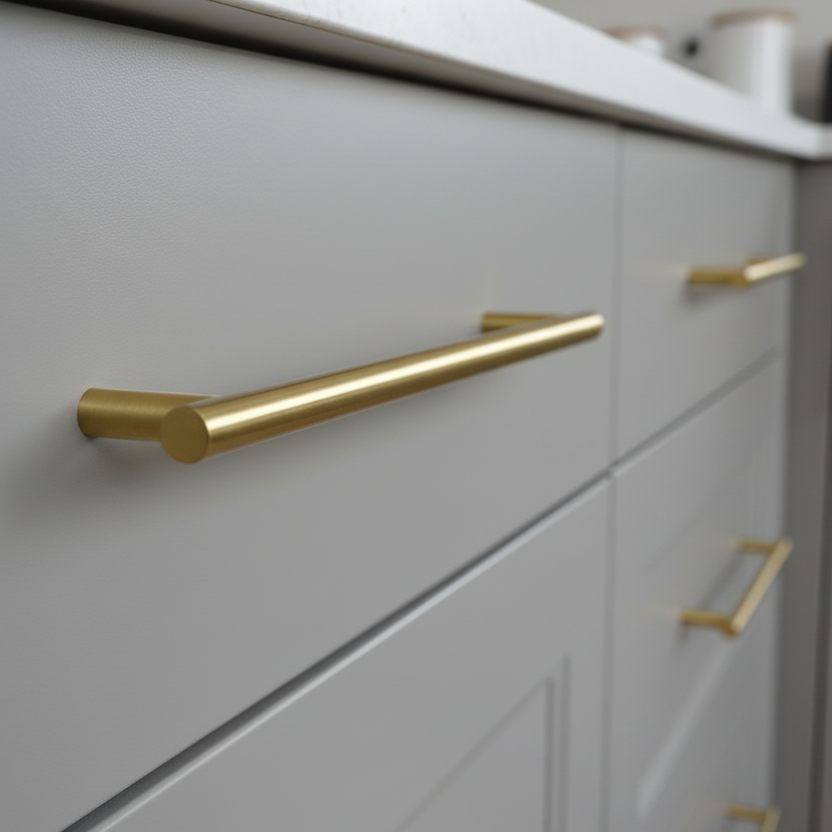 Heritage C0361 Satin Brass T-Bar Cabinet Handle 224mm