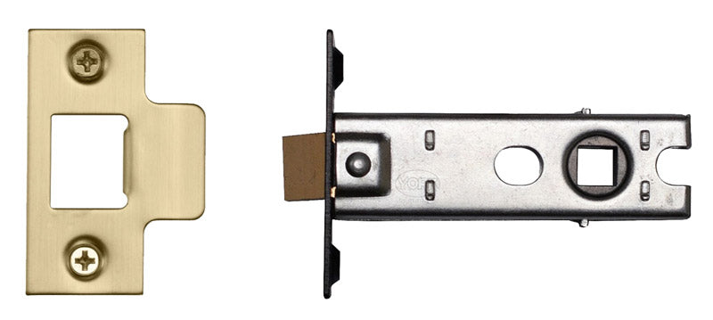 York Tubular Mortice Latch 3in Satin Brass