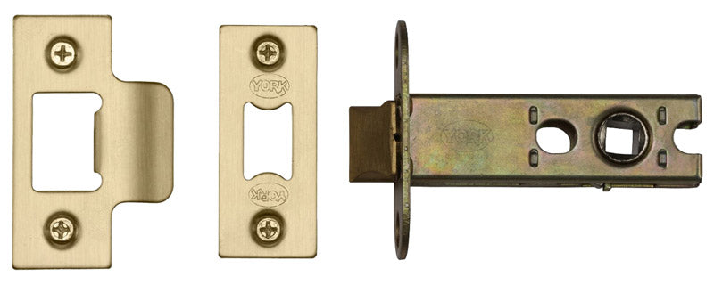 York Satin Brass Heavy Duty Tubular Latch 3in