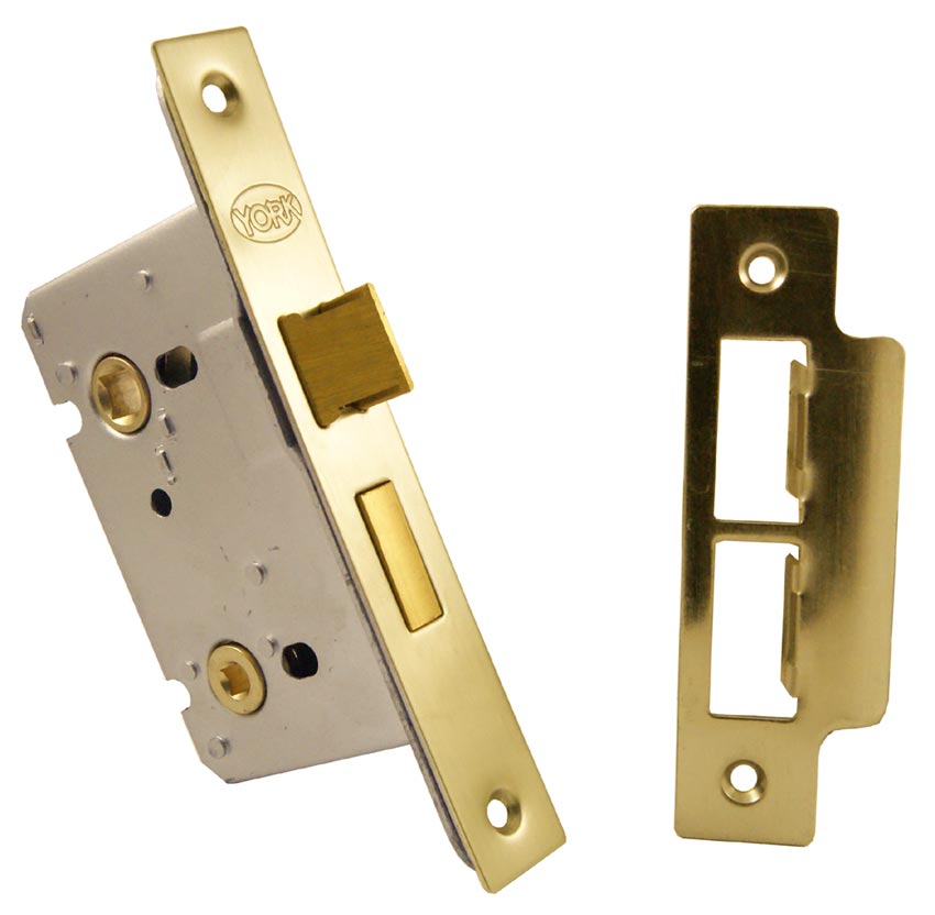 York Bathroom Mortice Lock 2.5in (65mm) Satin Brass
