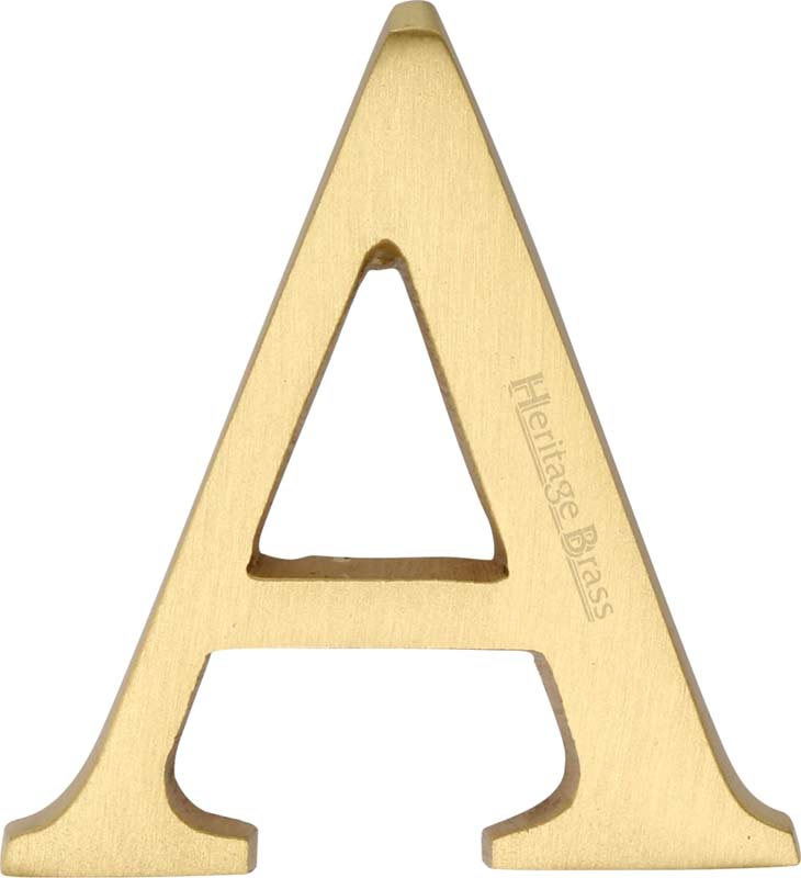 Satin Brass C1565 Concealed Fix Front Door Letters A-Z 51mm
