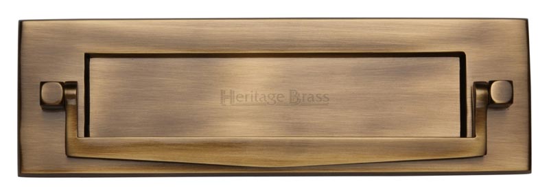 Heritage V830 Antique Brass Postal Knocker Letter Box 254x79mm