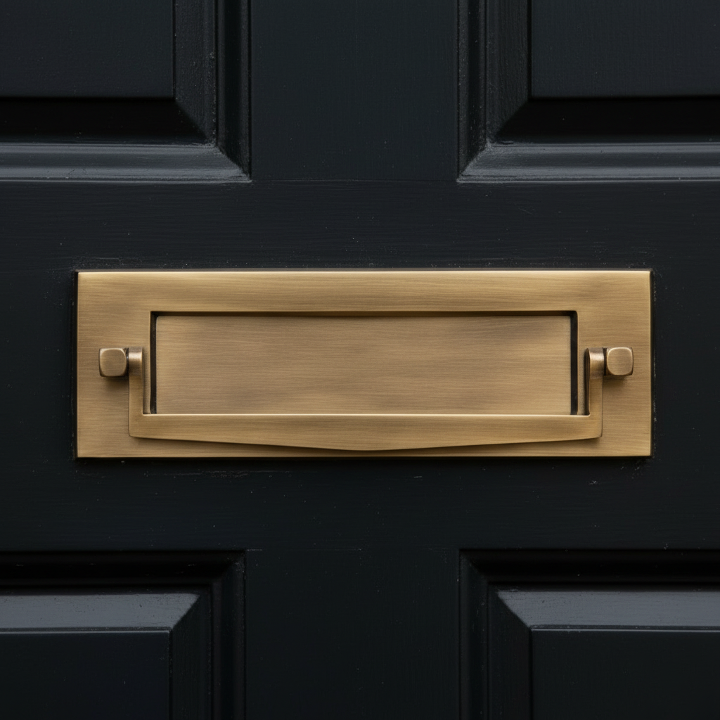 Heritage V830 Antique Brass Postal Knocker Letter Box 254x79mm