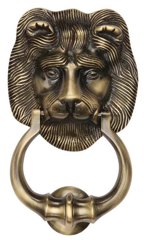 Heritage K1210 Antique Brass Lion Door Knocker
