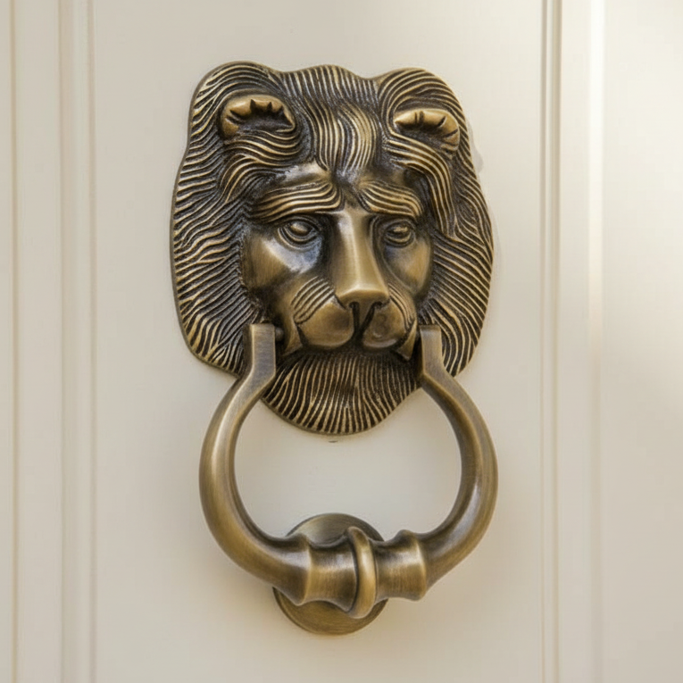 Heritage K1210 Antique Brass Lion Door Knocker