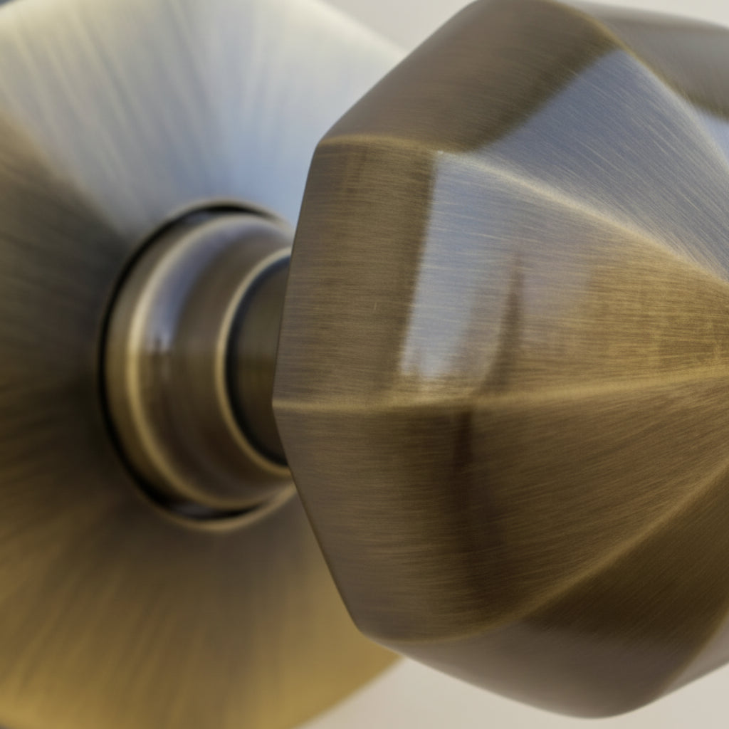 Heritage V880 Antique Brass Faceted Centre Door Knob 2.5in