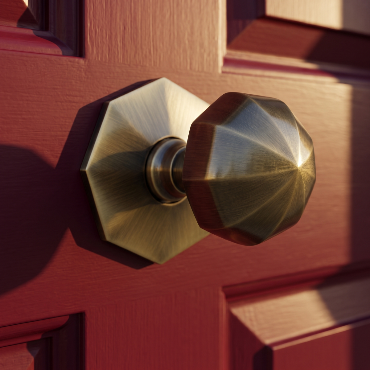 Heritage V880 Antique Brass Faceted Centre Door Knob 2.5in