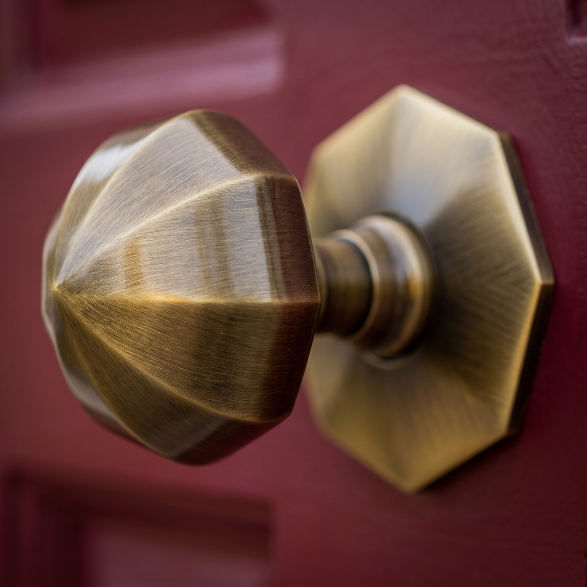 Heritage V880 Antique Brass Faceted Centre Door Knob 2.5in