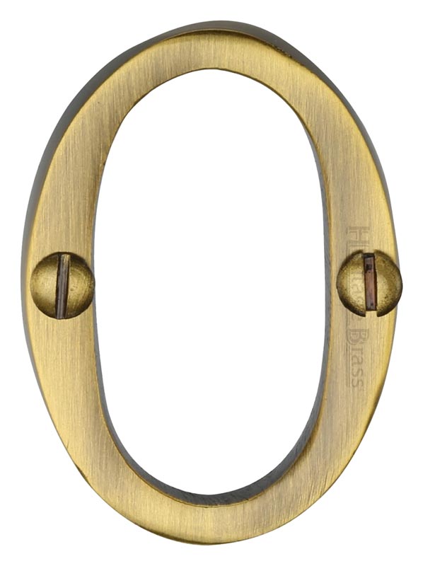 Antique Brass Screw Fix Door Numbers 0-9 51mm (2in) C1567