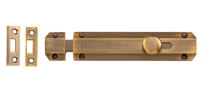 Heritage C1685 Antique Brass Victorian Flat Bolt 6in