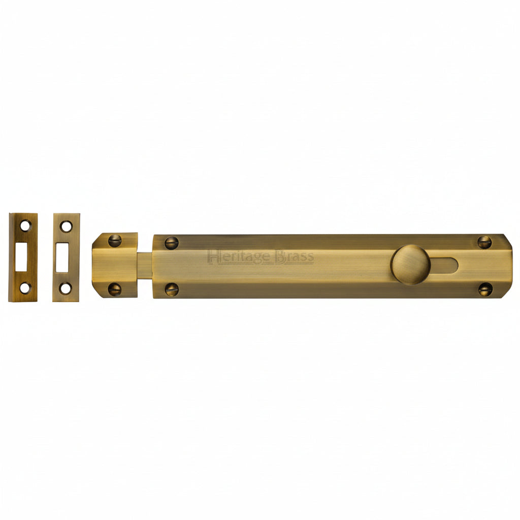 Heritage C1685 Antique Brass Victorian Flat Bolt 8in