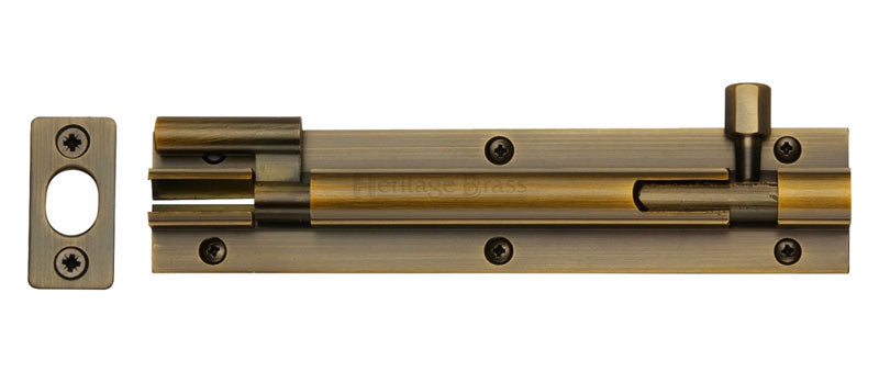 Heritage C1582 Antique Brass Barrel Bolt Necked 6x1.1/4in