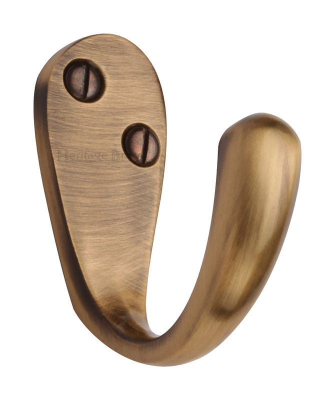 Heritage V1040 Antique Brass Single Coat Hook 43mm