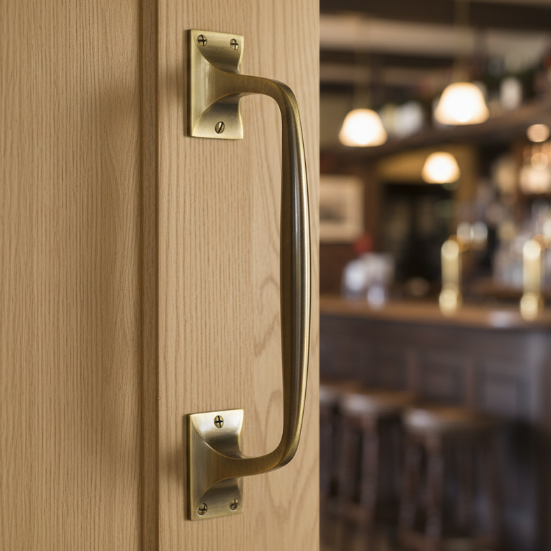 Heritage V1150 Antique Brass Cranked Pull Handle 310mm