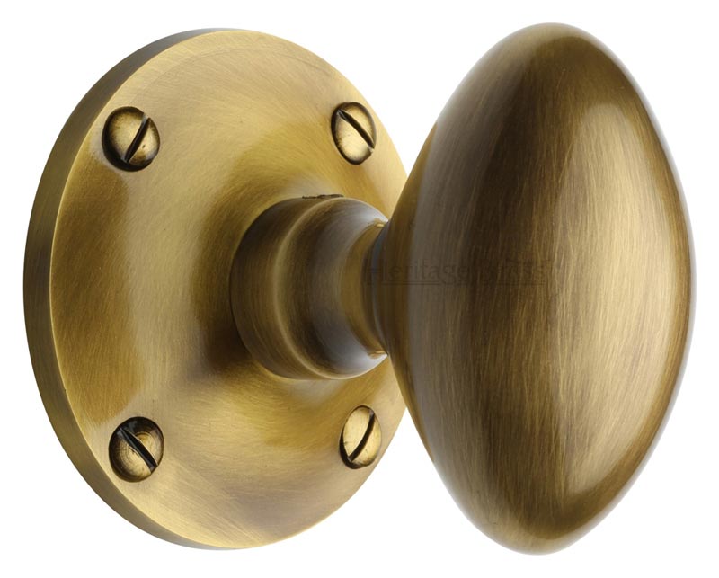 Heritage MAY960 Antique Brass Mayfair Oval Mortice Knobs