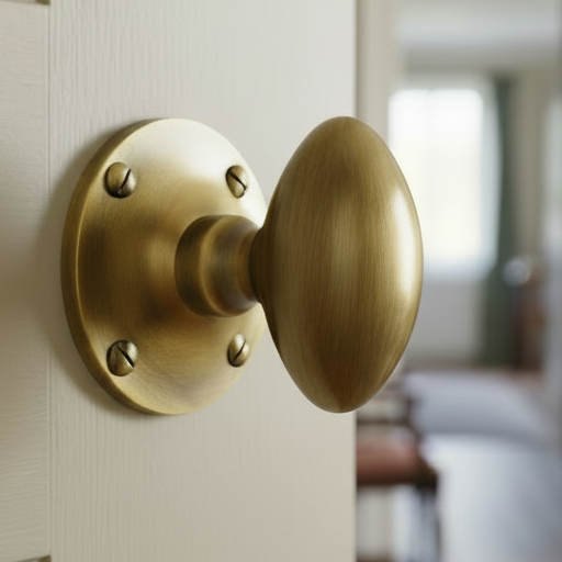 Heritage MAY960 Antique Brass Mayfair Oval Mortice Knobs