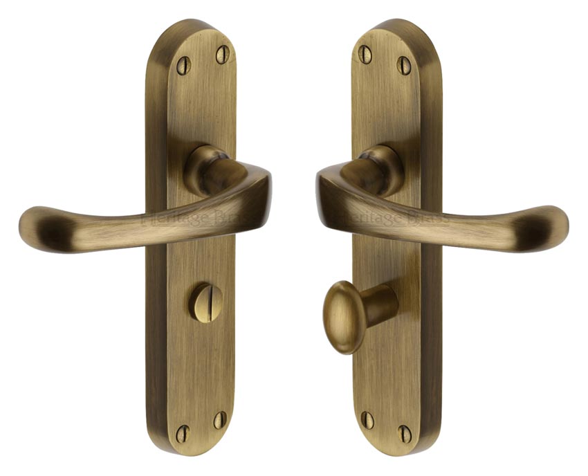 Heritage V6070 Antique Brass Gloucester Bathroom Handles