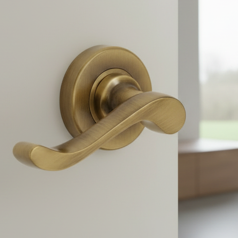 Heritage V3010 Antique Brass Bedford Lever On Rose