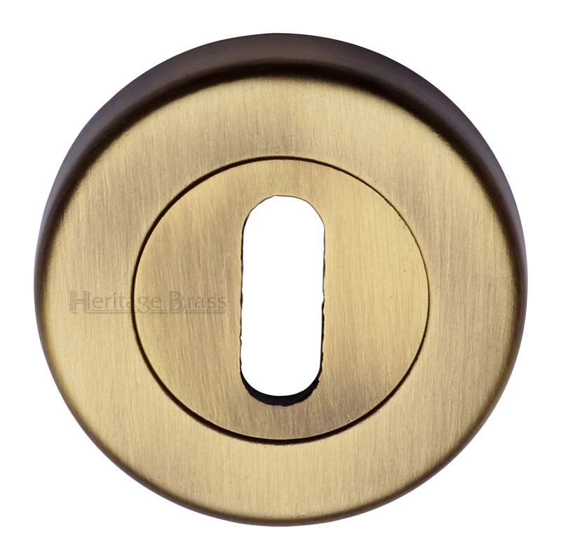 Heritage V4000 Antique Brass Key Escutcheon 53mm