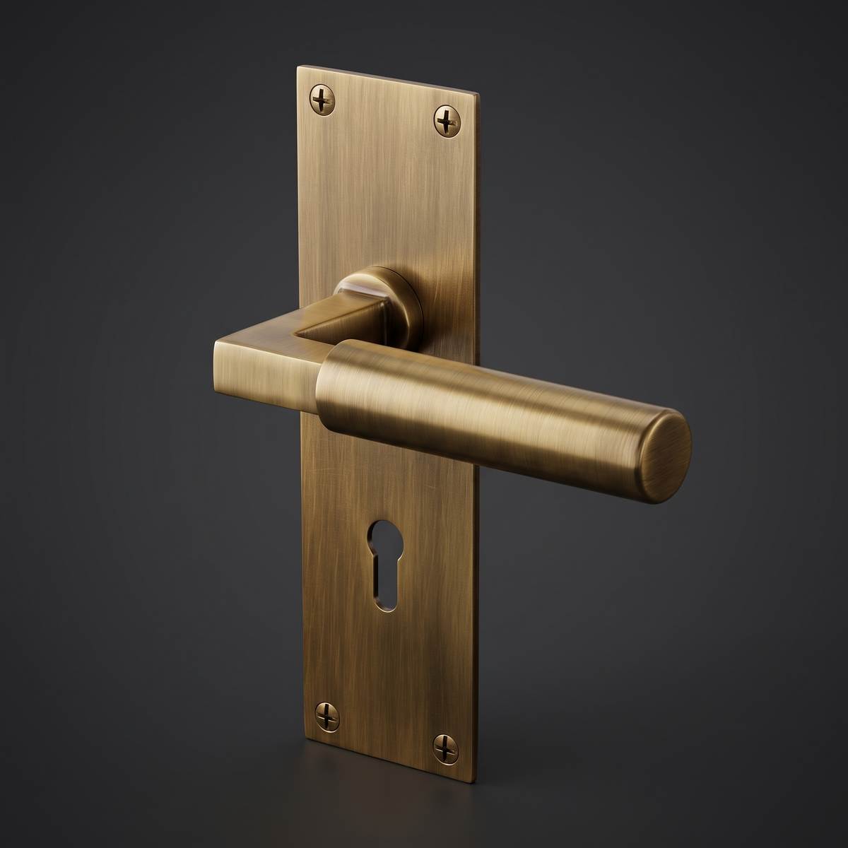 Heritage BAU7300 Antique Brass Bauhaus Lock Handles