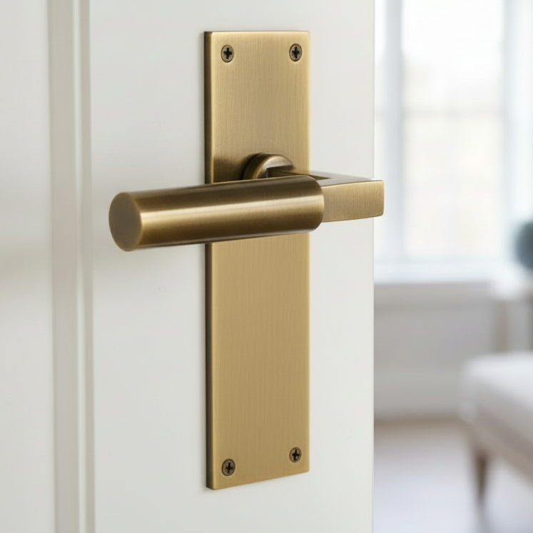 Heritage BAU7310 Antique Brass Bauhaus Latch Handles