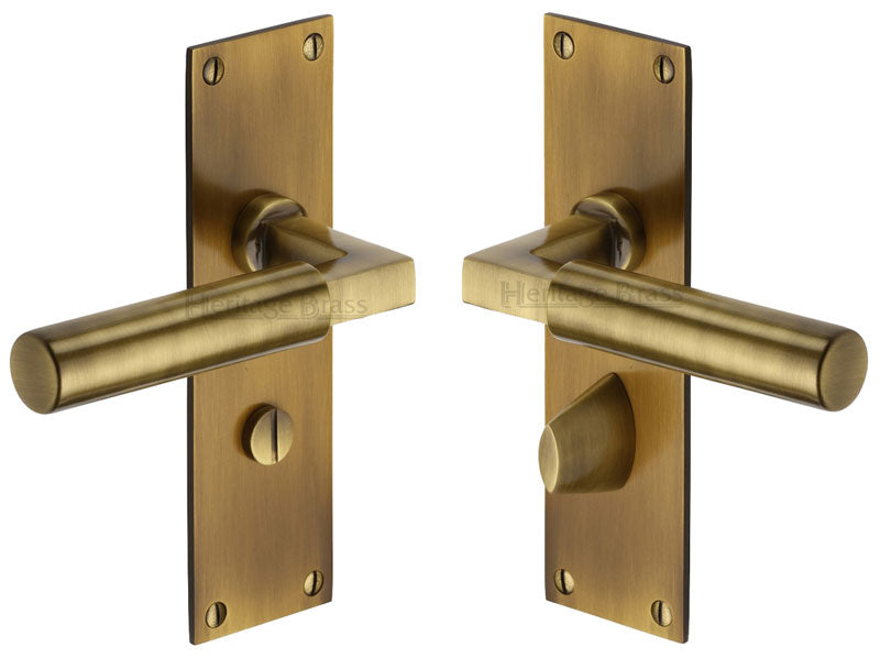 Heritage BAU7330 Antique Brass Bauhaus Bathroom Handles