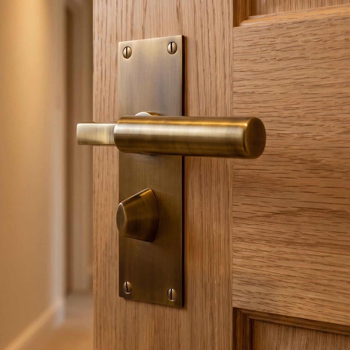 Heritage BAU7330 Antique Brass Bauhaus Bathroom Handles