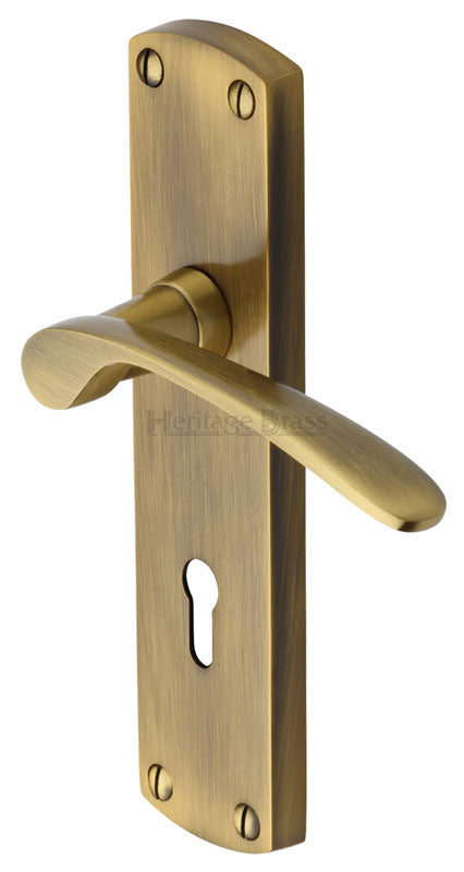 Heritage DIP7800 Antique Brass Diplomat Lock Handles