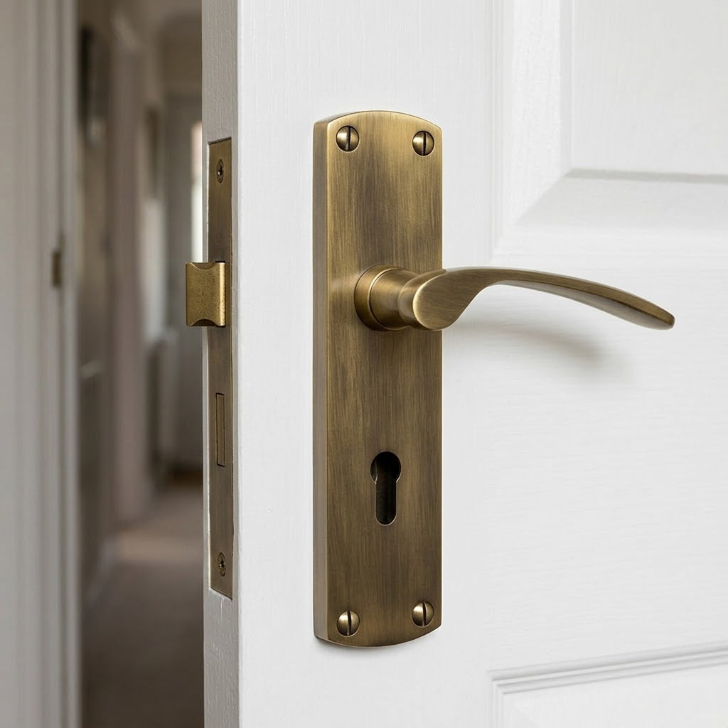 Heritage DIP7800 Antique Brass Diplomat Lock Handles