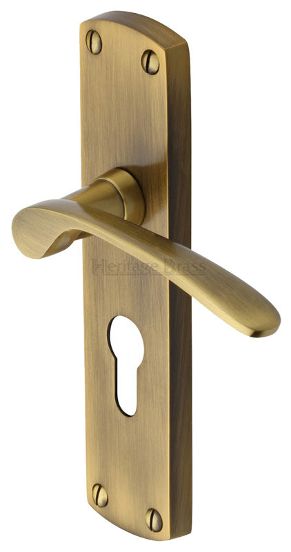 Heritage DIP7848 Antique Brass Diplomat Euro Handles