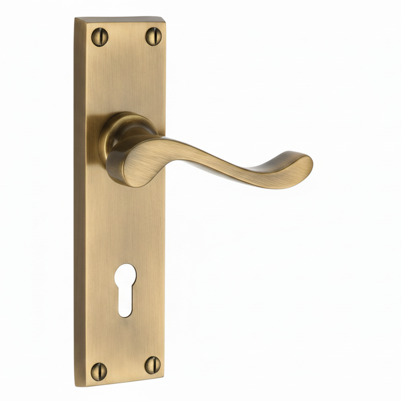 Heritage V810 Antique Brass Bedford Lock Handles
