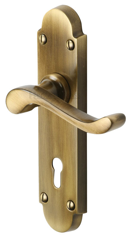 Heritage S600 Antique Brass Savoy Lock Door Handles