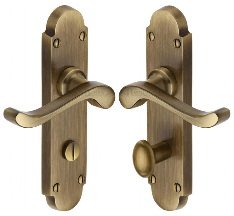 Heritage S620 Antique Brass Savoy Bathroom Door Handles
