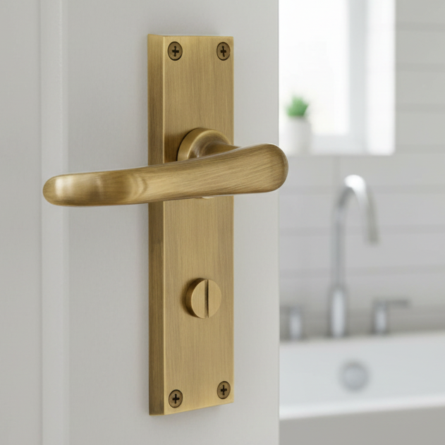 Heritage V730 Antique Brass Windsor Bathroom Handles